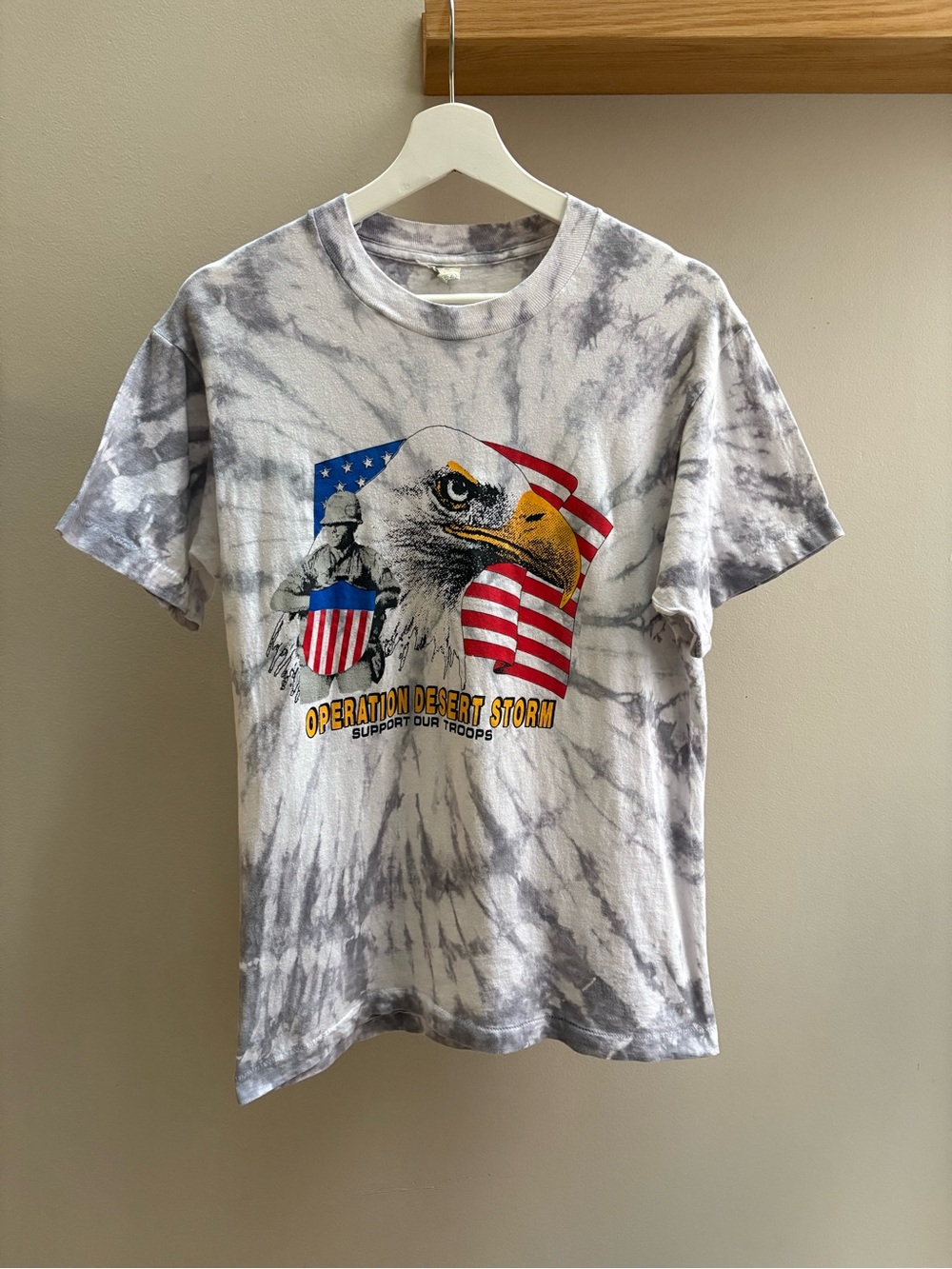 Operation Desert Storm VTG 1991 white/grey tie-dye T-shirt M/L Screen Stars